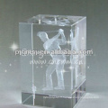 Cube en verre de cristal de laser de haute catégorie pour la décoration à la maison
